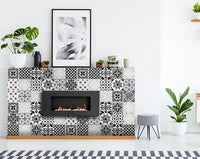 4" X 4" Black White and Gray Bella Peel and Stick Tiles