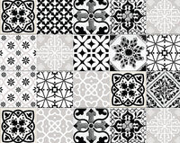 4" X 4" Black White and Gray Bella Peel and Stick Tiles