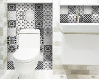 4" X 4" Black White and Gray Bella Peel and Stick Tiles
