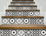 4" X 4" Black and White Multi Peel and Stick Removable Tiles