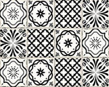 4" X 4" Black and White Multi Peel and Stick Removable Tiles