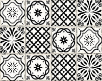 4" X 4" Black and White Multi Peel and Stick Removable Tiles