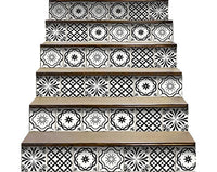4" X 4" Black and White Multi Peel and Stick Removable Tiles
