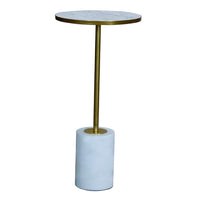 Gold and White Marble End or Side Table