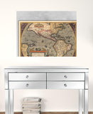 24" x 32" Vintage 1598 Map of the Americas Wall Art