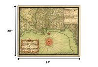 24" x 30" c1747 Map of the Gulf Coast Vintage  Poster Wall Art