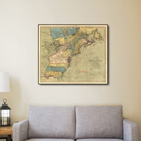 24" x 28" Vintage 1771  Map of North America Wall Art