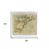 24" x 28" Vintage 1771  Map of North America Wall Art