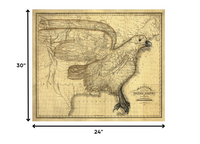 24" x 30" Eagle Map of America c1833 Vintage  Poster Wall Art