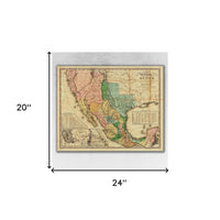 24" x 30" Vintage 1846 Map of Mexico Wall Art