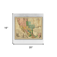 24" x 30" Vintage 1846 Map of Mexico Wall Art