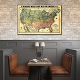 24" x 36" Vintage 1862 Civil War Map Wall Art