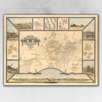 24" x 32" Map of Tombstone Mining District Vintage Travel Poster Wall Art