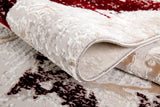 4? x 6? Red and Ivory Modern Distressed Area Rug