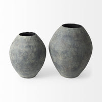 Kyros Gray 23" Earthy Ceramic Oval Vase