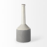 Jumbo White And Gray Jug Vase