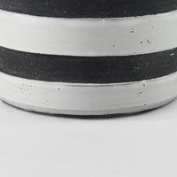 7" Rustic White And Blue Stripe Ceramic Jug
