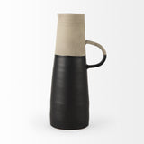 16" Rustic Organic Black And Natural Decorative Jug