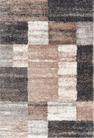 7? x 9? Beige Modern Blocks Area Rug