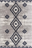 5? x 8? Gray and Navy Boho Chic Area Rug