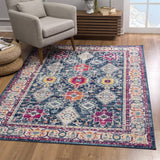 2? x 4? Navy Traditional Decorative Area Rug