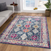 2? x 4? Navy Traditional Decorative Area Rug