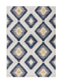 2' x 4' Blue and Gray Kilim Pattern Area Rug