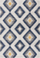 2' x 4' Blue and Gray Kilim Pattern Area Rug