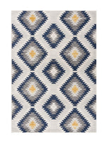 2' x 4' Blue and Gray Kilim Pattern Area Rug