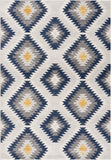 2' x 4' Blue and Gray Kilim Pattern Area Rug