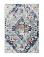 4? x 6? Blue Distressed Medallion Area Rug