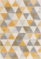 2? x 4? Yellow Triangular Lattice Area Rug