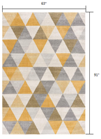 2? x 4? Yellow Triangular Lattice Area Rug