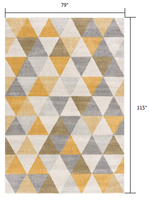 2? x 4? Yellow Triangular Lattice Area Rug