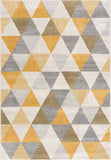 2? x 4? Yellow Triangular Lattice Area Rug