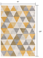 2? x 4? Yellow Triangular Lattice Area Rug