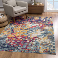 4? x 6? Multicolored Abstract Painting Area Rug