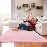 4? x 5? Pink Solid Modern Area Rug