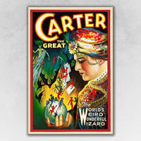 36" x 54" Vintage c1920s Carter Vintage Magic Poster Wall Art