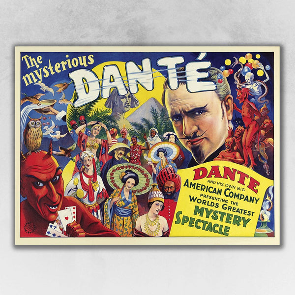 36" x 48" The Mysterious Dante Vintage Magic Poster Wall Art