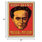 36" x 48" Houdini Master of Mystery Vintage Magic Poster Wall Art