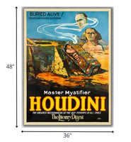 36" x 48" Master Mystifier Houdini Vintage Magic Poster Wall Art