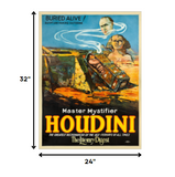 36" x 48" Master Mystifier Houdini Vintage Magic Poster Wall Art