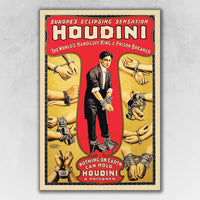 24" x 36" Houdini Handcuff King Vintage Magic Poster Wall Art