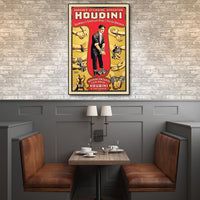 24" x 36" Houdini Handcuff King Vintage Magic Poster Wall Art