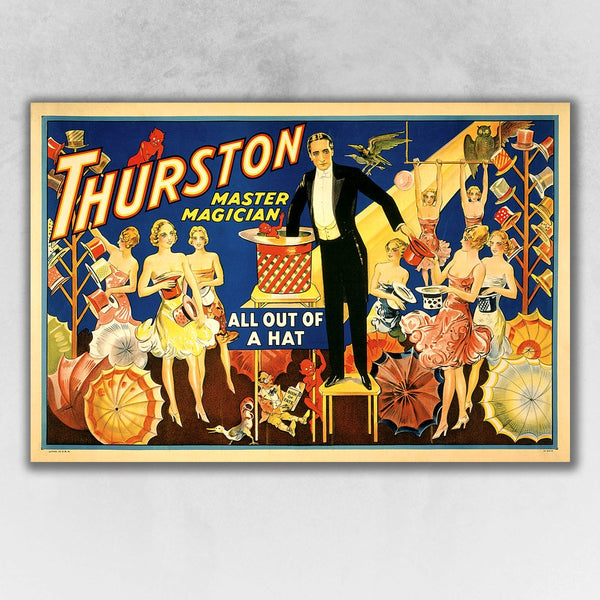 36" x 54" Thurston Out of a Hat Vintage Magic Poster Wall Art