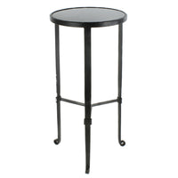 Black and Gray Stone Top Side Table