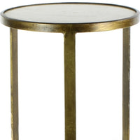 Gold and White Marble Side Table