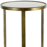 Gold and White Marble Side Table
