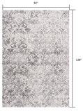 5? x 8? Cream and Gray Faded Filigree Area Rug